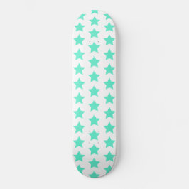 Fun Aquamarin Green Stars Muster Skateboard