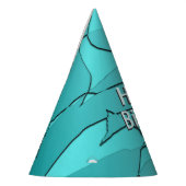 Fun Aquamarin Happy Birthday Partyhütchen (Links)