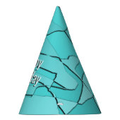 Fun Aquamarin Happy Birthday Partyhütchen (Rechts)