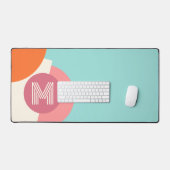 Fun Aquamarin Türkis Grün Rosa Orange Art Muster Schreibtischunterlage (Tastatur & Maus)