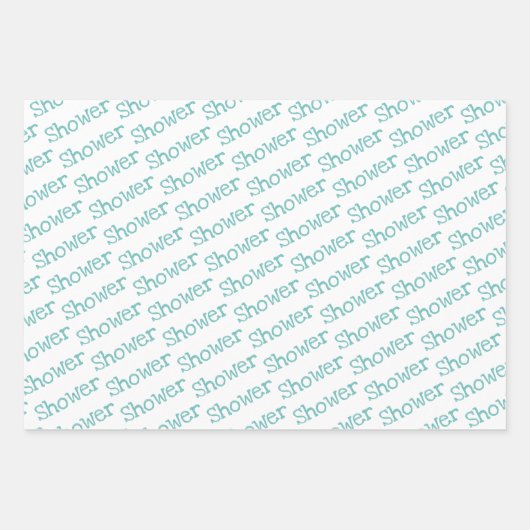 Fun Aquamarin & White SHOWER koordiniert Geschenkpapier Set (Vorderseite 2)