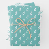 Fun Aquamarin & White SHOWER koordiniert Geschenkpapier Set (Beispiel)