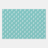 Fun Aquamarin & White SHOWER koordiniert Geschenkpapier Set (Vorderseite)