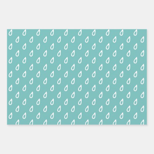 Fun Aquamarin & White SHOWER koordiniert Geschenkpapier Set (Vorderseite)