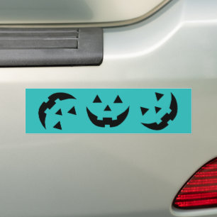 Fun aquamarine Kürbislaterne Kürbisgesicht Hallowe Autoaufkleber