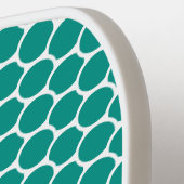 Fun Aquamarines Oval Honeycomb Muster Pickleball Schläger (Linke Seite)