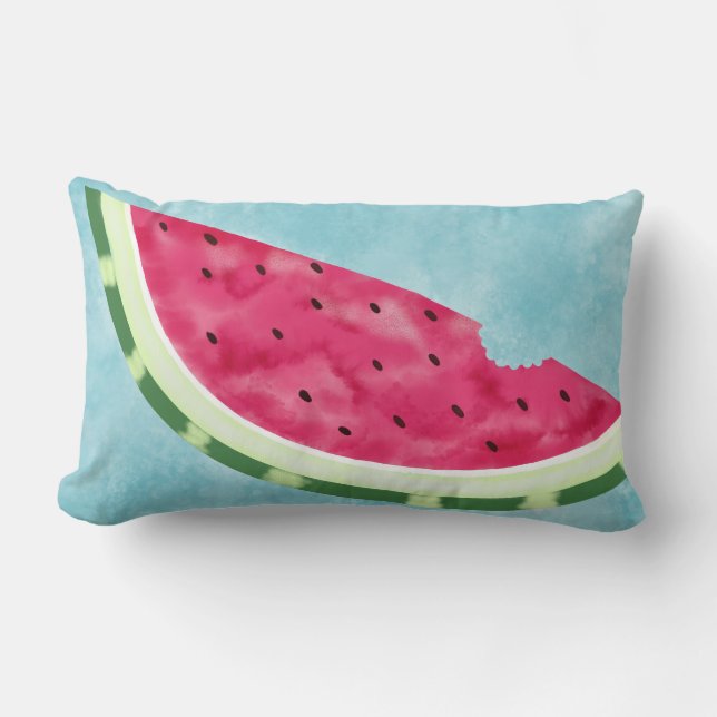 Fun Aquarell Wassermelone Slice Lumbar Lendenkissen (Vorderseite)