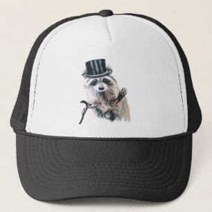 Fun Aquarellfarbe Raccoon Truckerkappe
