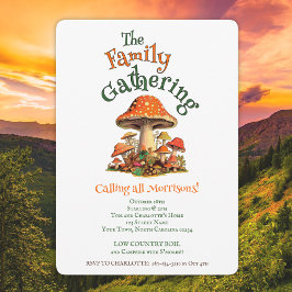 Fun Aquarellmushrooms Retro Family Wiedersehen Einladung