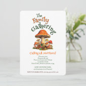 Fun Aquarellmushrooms Retro Family Wiedersehen Einladung (Stehend Vorderseite)