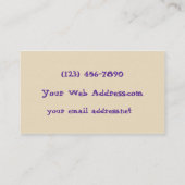 Fun Artist Paint Tropfens Lila Visitenkarte (Rückseite)