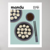 Fun Asian Food New Year Korean Dumpling Poster (Vorne)
