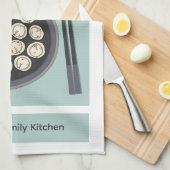 Fun Asian Food New Year Korean Dumpling Poster Geschirrtuch (Viertel Falte)