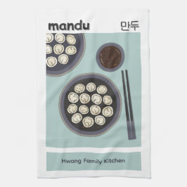 Fun Asian Food New Year Korean Dumpling Poster Geschirrtuch