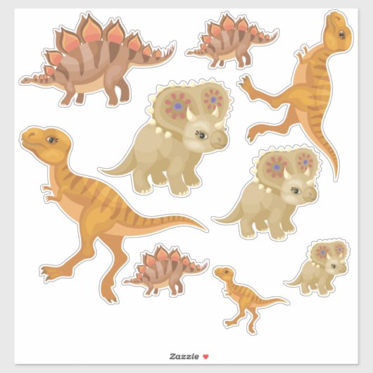 Fun Assorted Dinosaurier Vinyl Aufkleber (Blatt)