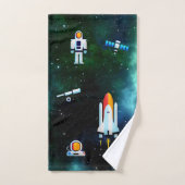 Fun Astronaut Collage Personalisiert Badhandtuch Set (Handtuch)