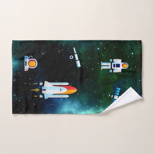 Fun Astronaut Collage Personalisiert Badhandtuch Set (Handtuch)