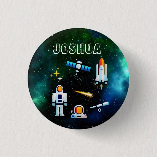 Fun Astronaut Collage Personalisiert Button (Vorderseite)