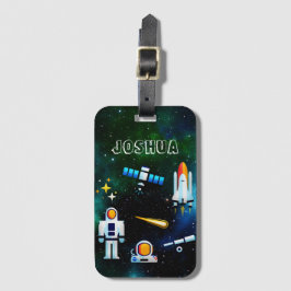 Fun Astronaut Collage Personalisiert Gepäckanhänger