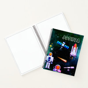 Fun Astronaut Collage Personalisiert Sketch Notizblock