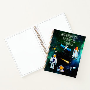 Fun Astronaut Collage Sketch Notebook Notizblock