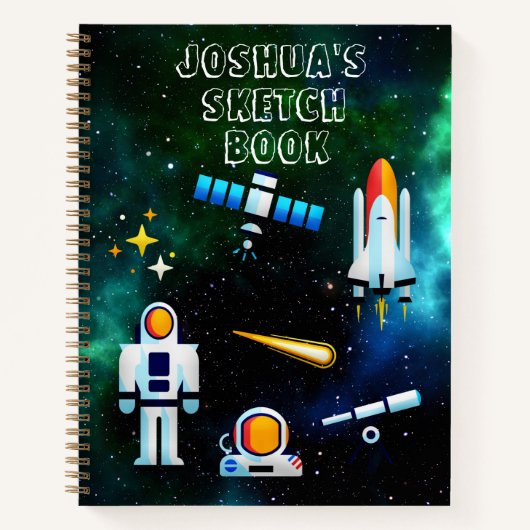 Fun Astronaut Collage Sketch Personalisiertes Note Notizblock (Vorderseite)