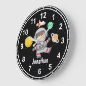 Fun Astronaut in the Space and Planets Große Wanduhr (Winkel)