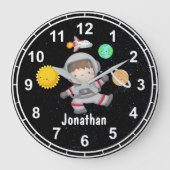 Fun Astronaut in the Space and Planets Große Wanduhr (Vorderseite)