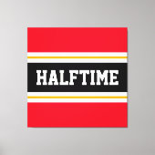 Fun Athletic Bright Red Black HALFTIME Streifen Leinwanddruck (Vorderseite)
