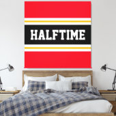 Fun Athletic Bright Red Black HALFTIME Streifen Leinwanddruck (Insitu (Schlafzimmer))