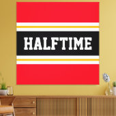Fun Athletic Bright Red Black HALFTIME Streifen Leinwanddruck (Insitu (Wohnzimmer))