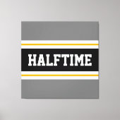 Fun Athletic Moderne Gray Black HALFTIME Streifen Leinwanddruck (Vorderseite)