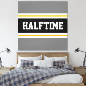 Fun Athletic Moderne Gray Black HALFTIME Streifen Leinwanddruck (Insitu (Schlafzimmer))