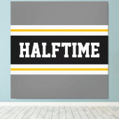 Fun Athletic Moderne Gray Black HALFTIME Streifen Leinwanddruck (Insitu (Holzboden))