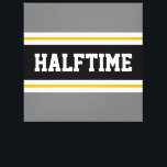 Fun Athletic Moderne Gray Black HALFTIME Streifen Leinwanddruck<br><div class="desc">Dieses sportliche,  sportliche Design zeichnet sich durch feinen HALFTIME-Text in einem schwarzen Streifen mit schwarzem,  hervorgehobenem Streifen aus. Der Text in diesem Design kann personalisiert sein.</div>