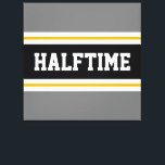 Fun Athletic Moderne Gray Black HALFTIME Streifen Leinwanddruck<br><div class="desc">Dieses sportliche,  sportliche Design zeichnet sich durch feinen HALFTIME-Text in einem schwarzen Streifen mit schwarzem,  hervorgehobenem Streifen aus. Der Text in diesem Design kann personalisiert sein.</div>