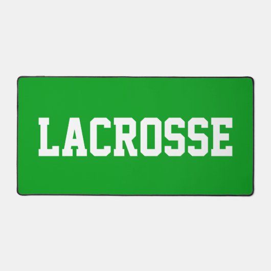 Fun Athletic White LACROSSE Text On Bright Green Schreibtischunterlage (Vorderseite)
