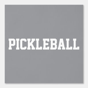 Fun Athletic White PICKLEBALL Text on Light Gray Tapete