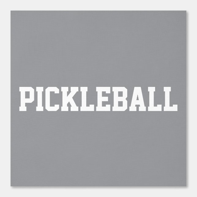 Fun Athletic White PICKLEBALL Text on Light Gray Tapete (Vorderseite)