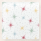 Fun Atomage Sternexplosion Mitte Jahrhundert Retro Glasuntersetzer (Vorderseite)