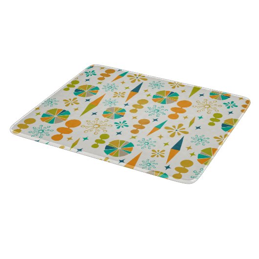 Fun Atomic Shapes Sternexplosion Retro Mitte des J Schneidebrett (Ecke)