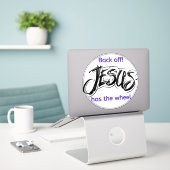 Fun Aufkleber - Jesus hat das Rad (Laptop auf Schreibtisch)