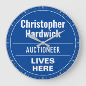 Fun Auktionator Wand Plaque Stil große Uhr (Vorderseite)