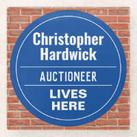 Fun Auktioneer Wall Plaque Style Glass Untersetzer