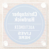 Fun Auktioneer Wall Plaque Style Glass Untersetzer (Rückseite)