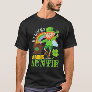 Fun Auntie Paddy Day St Patricks Lucky Charts Anru T-Shirt