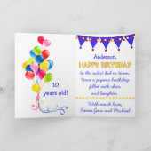 Fun Aussie Poodle Happy Birthday Age Specific Karte (Innenseite)