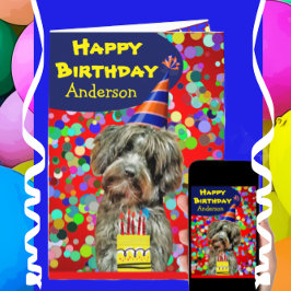 Fun Aussie Poodle Happy Birthday Age Specific Karte