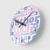 Fun Author-Redewendungen Runde Wanduhr (Winkel)