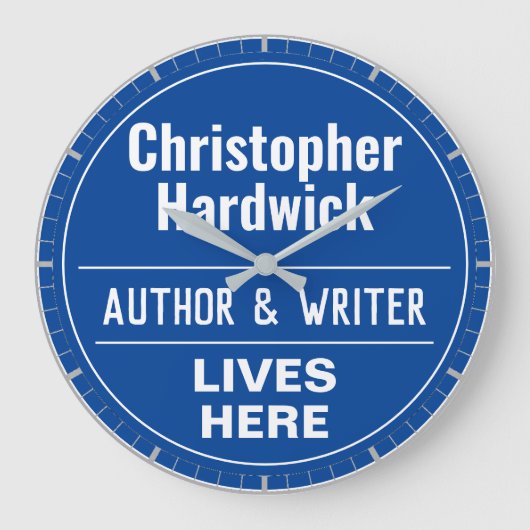 Fun Author & Writer Wall Plaque Stil große Uhr (Vorderseite)